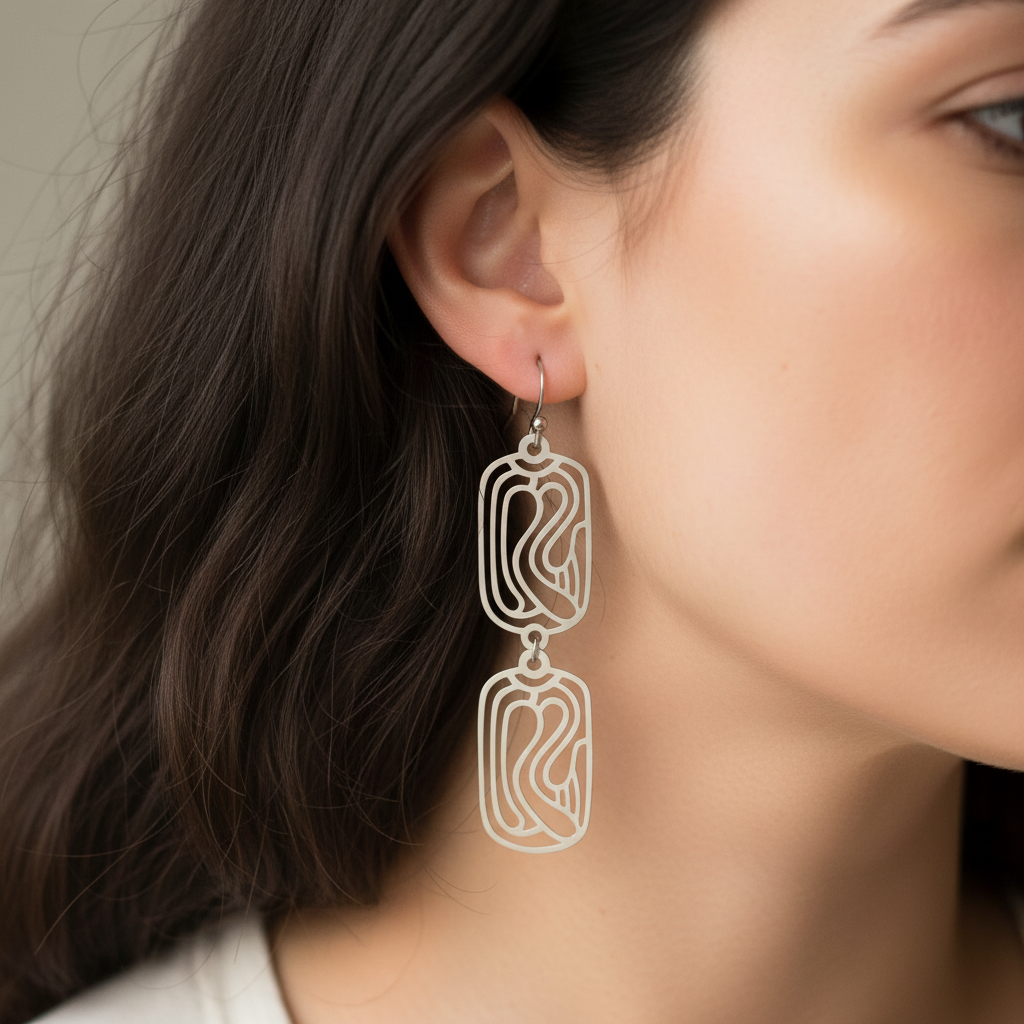 Stainless Steel Statement Earrings - Pathways Range
