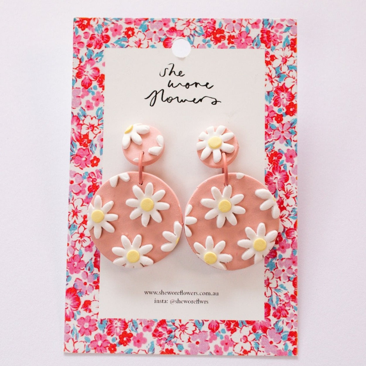 Floral Polymer Clay Multi Shaped Dangle Earrings