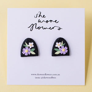 Floral Polymer Clay Stud Earrings