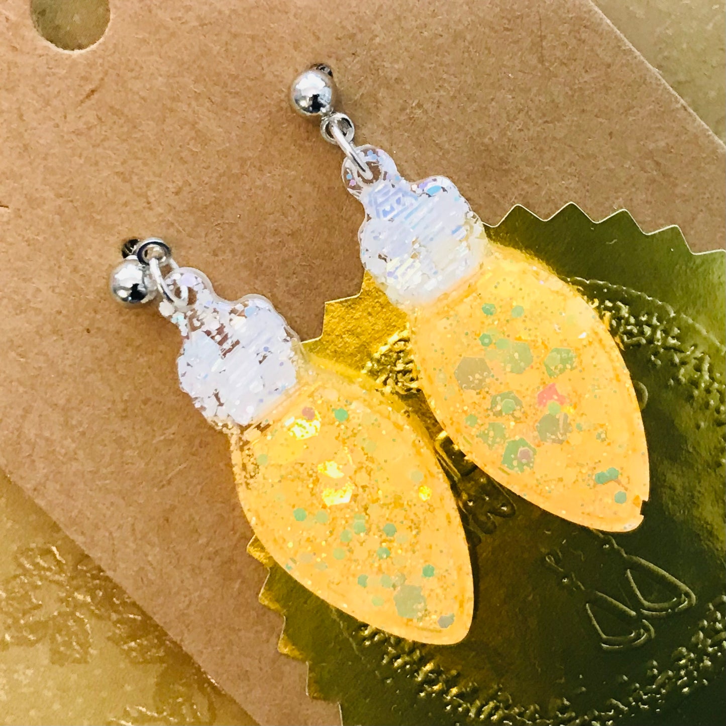 Novelty Resin Sparkle Christmas Dangle Earrings