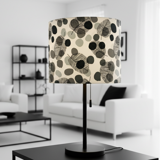 Custom Lamp Shade only - Dotty Leaves Black