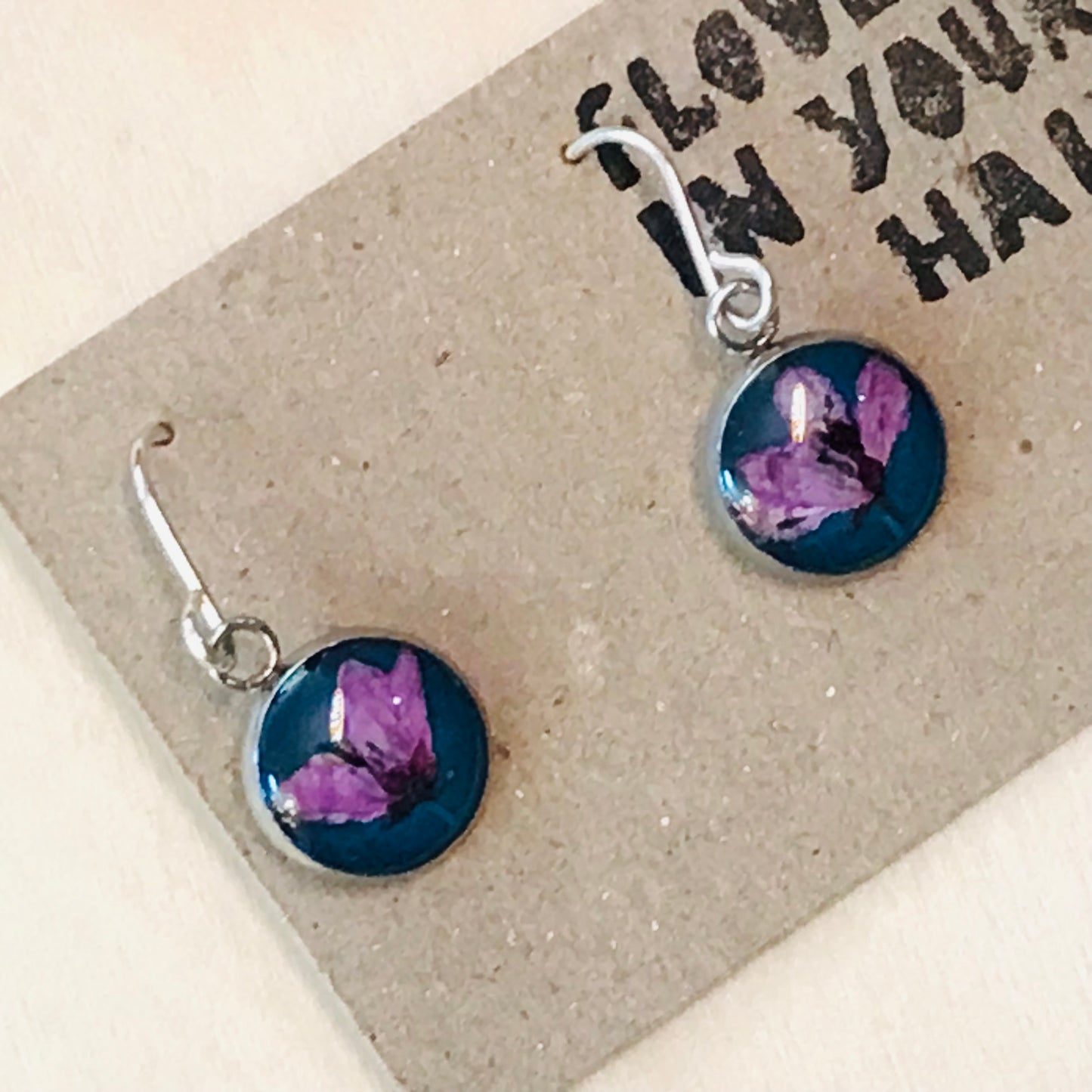 Australian flora Resin & Sterling Silver Earrings - small