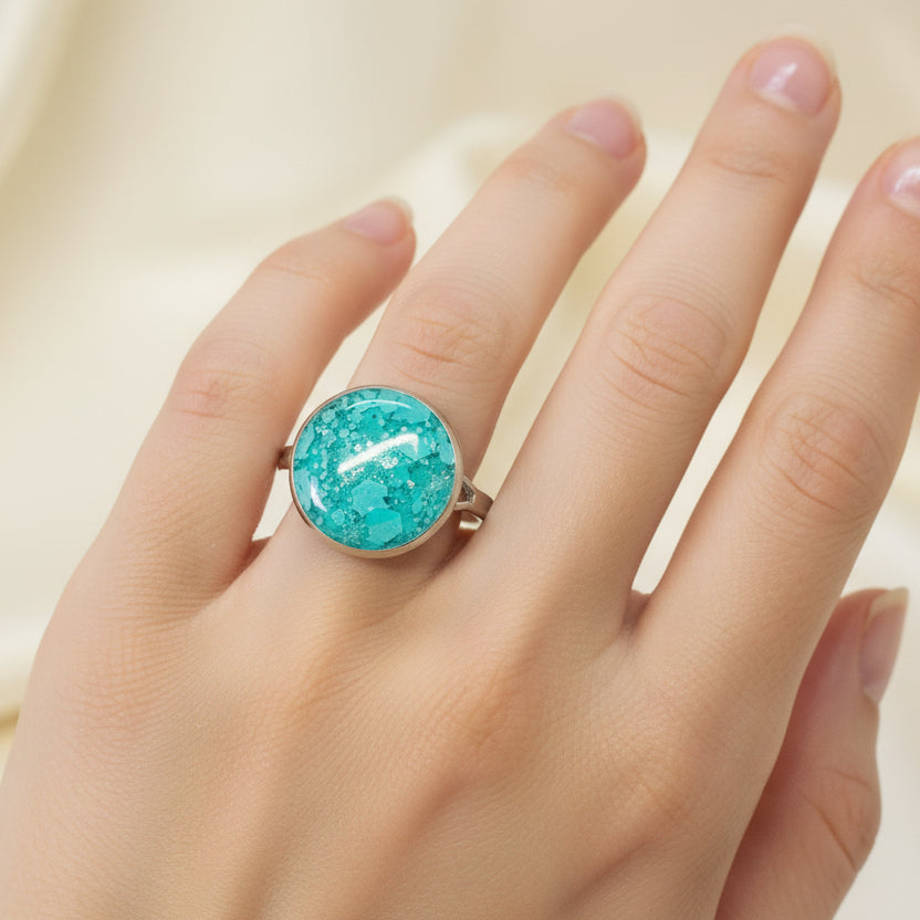 Resin Sparkle Adjustable Rings