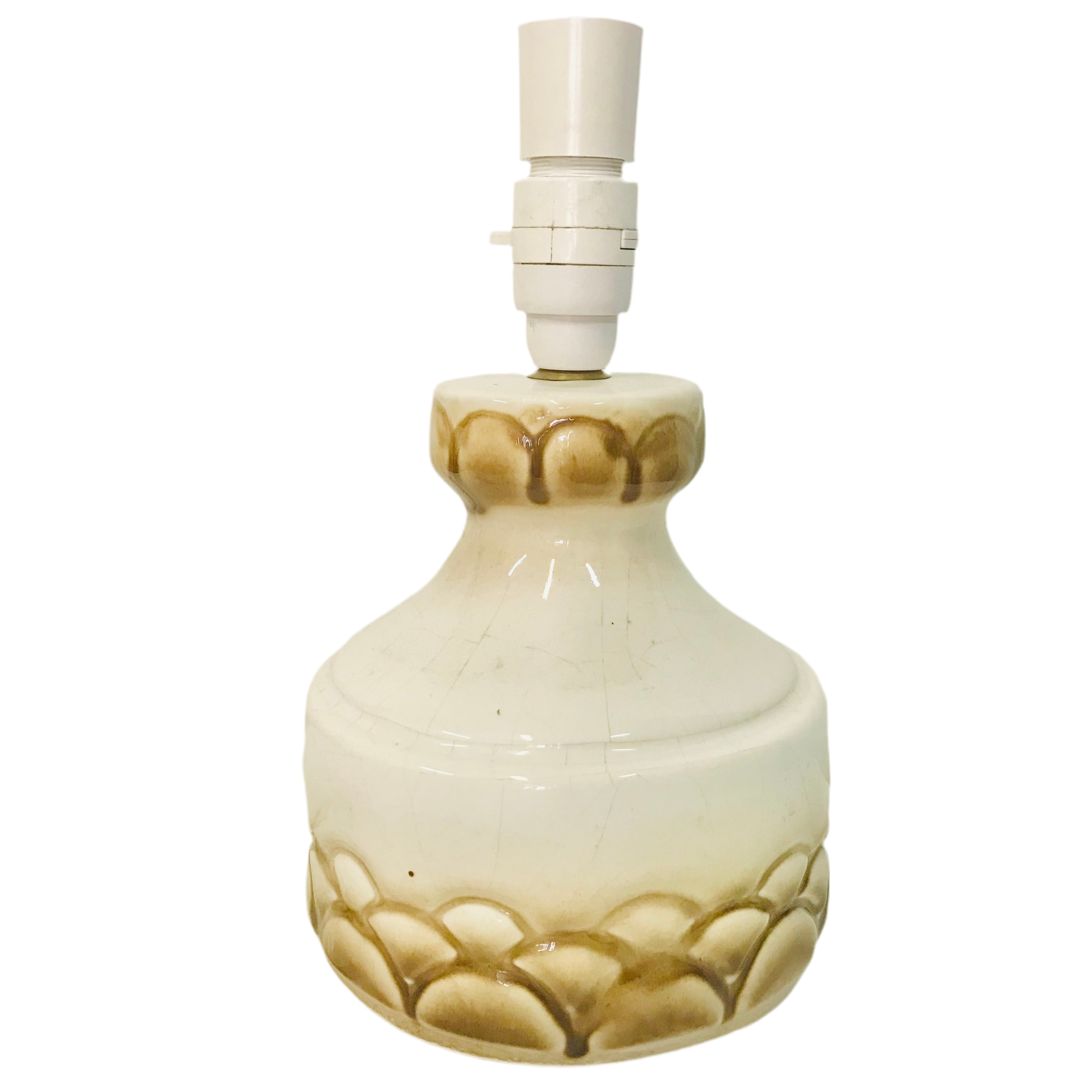 Lamp Base Only - MCM arch etched ceramic table lamp