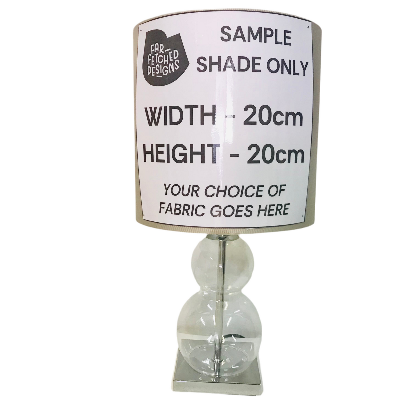 Lamp Base Only - Double Ball Glass Table Lamp With Chrome Base