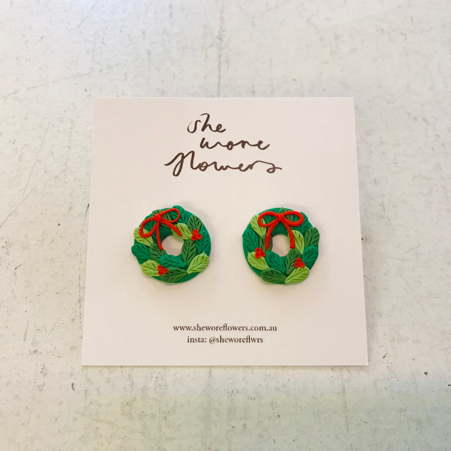 Christmas Polymer Clay Earrings - Small Studs