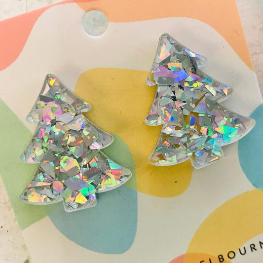 Novelty Acrylic Earrings - Christmas Tree Studs