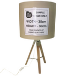 Lamp Base Only - Timber Tripod Table Lamp with Metal Fittings