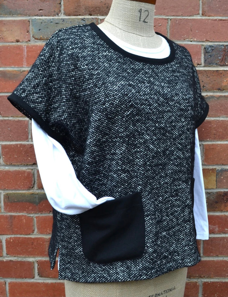 Women's Handmade Rider Vest - Black Marle