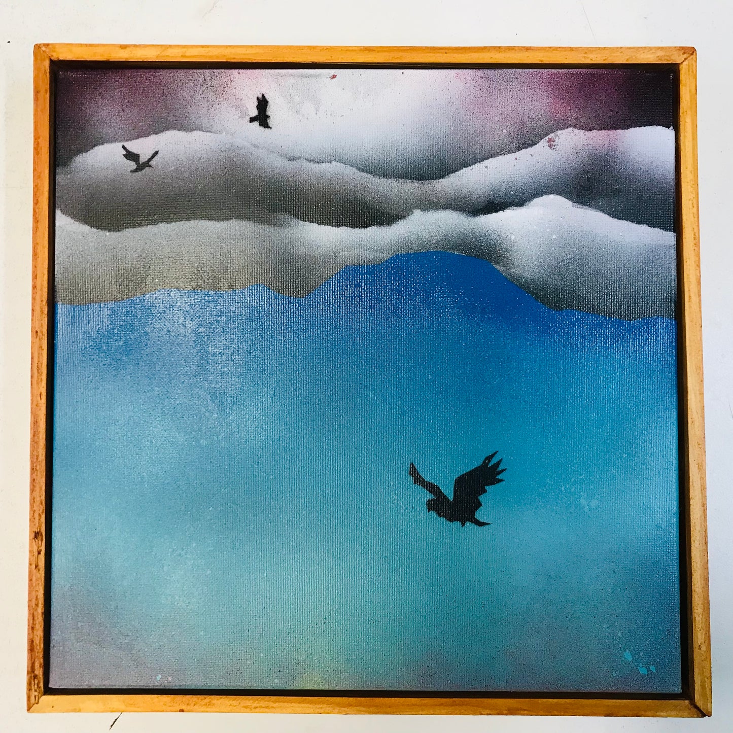 Spraypaint & Acrylic Original Artwork - Bird Sky