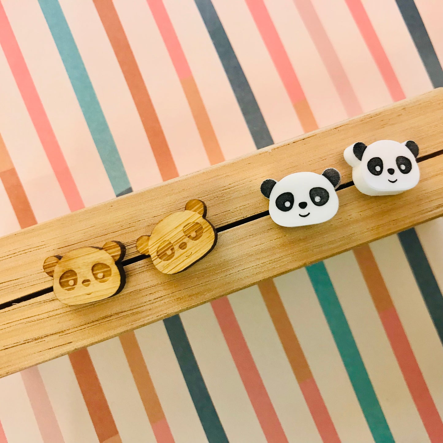Panda Laser Cut Stud Earrings