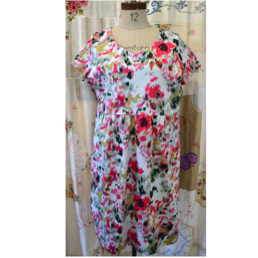 Women's Handmade Stretch Dress with Pockets - Ikat