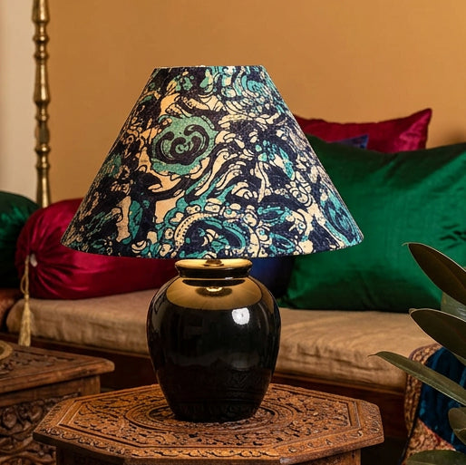 Ikat Indian Floral Empire Small Table Lamp