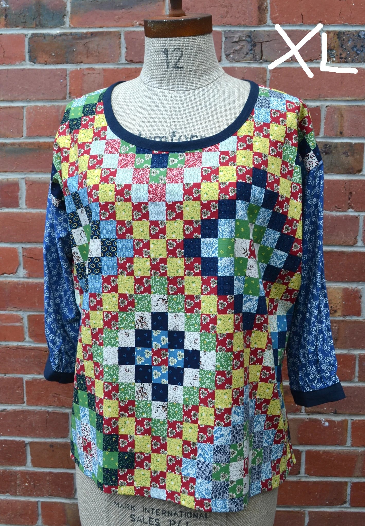 Women's Handmade Poet Top - Postage Stamp