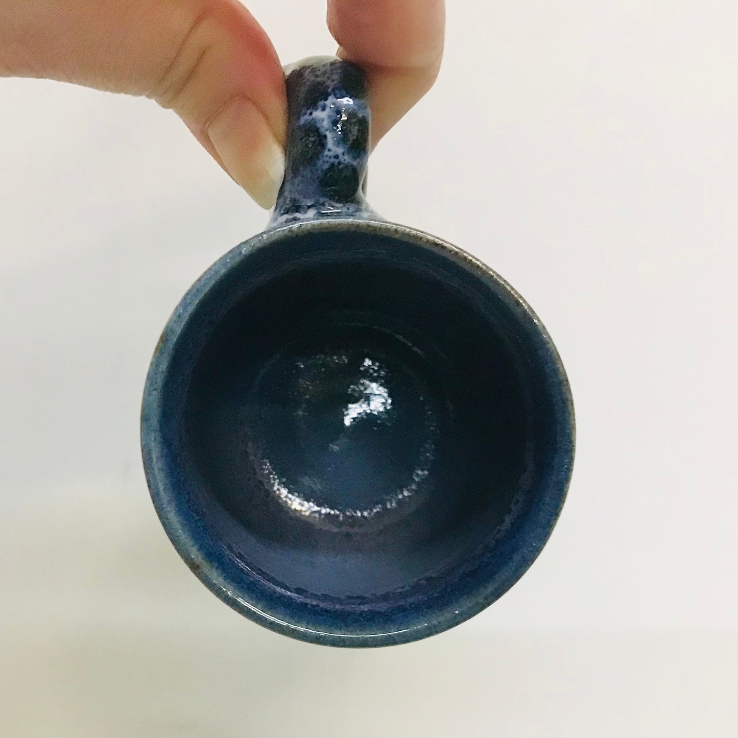 Handcrafted Pottery Mini Edge Pinch Mug - Ink Spot (160mls)