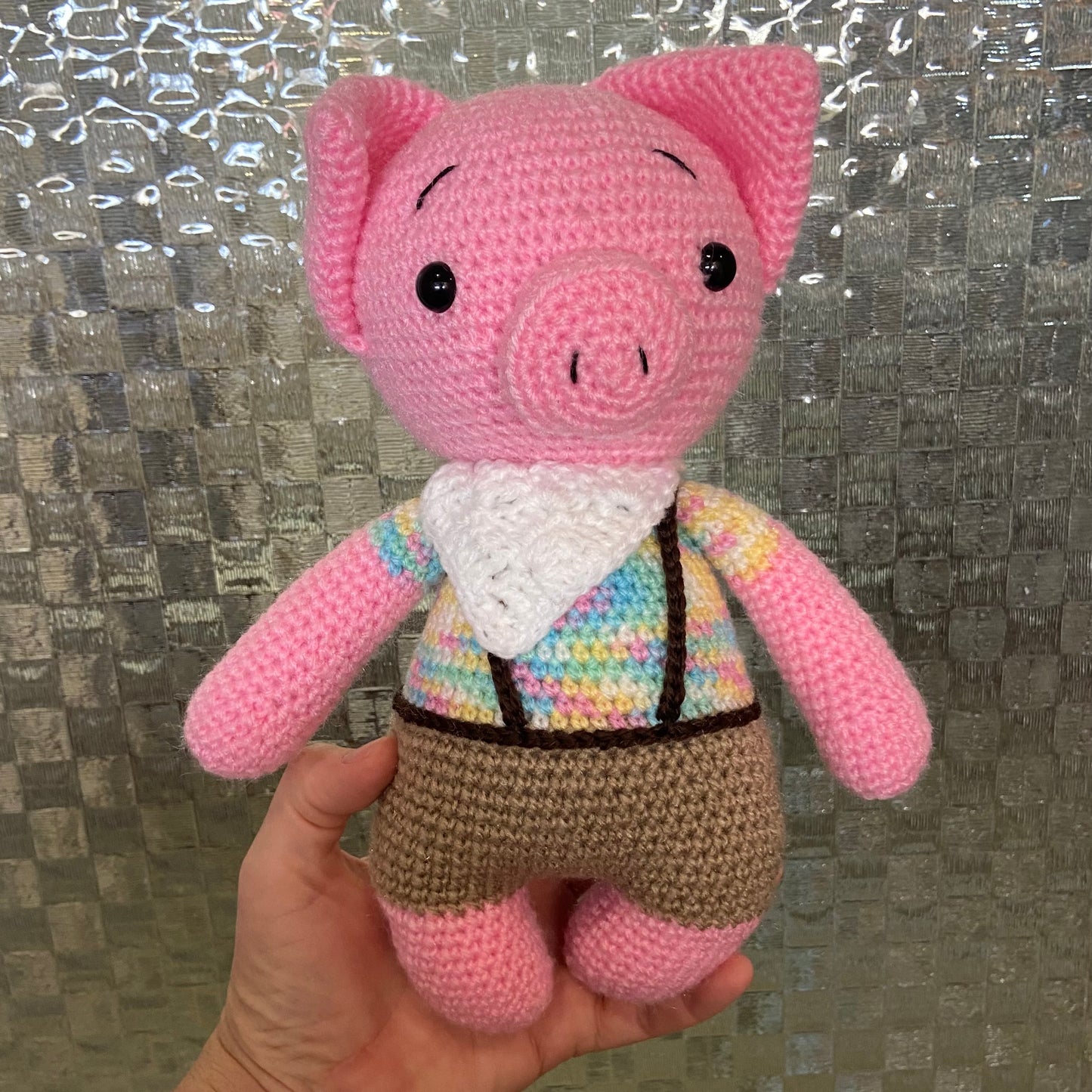 Standing Piglet Crochet Toy