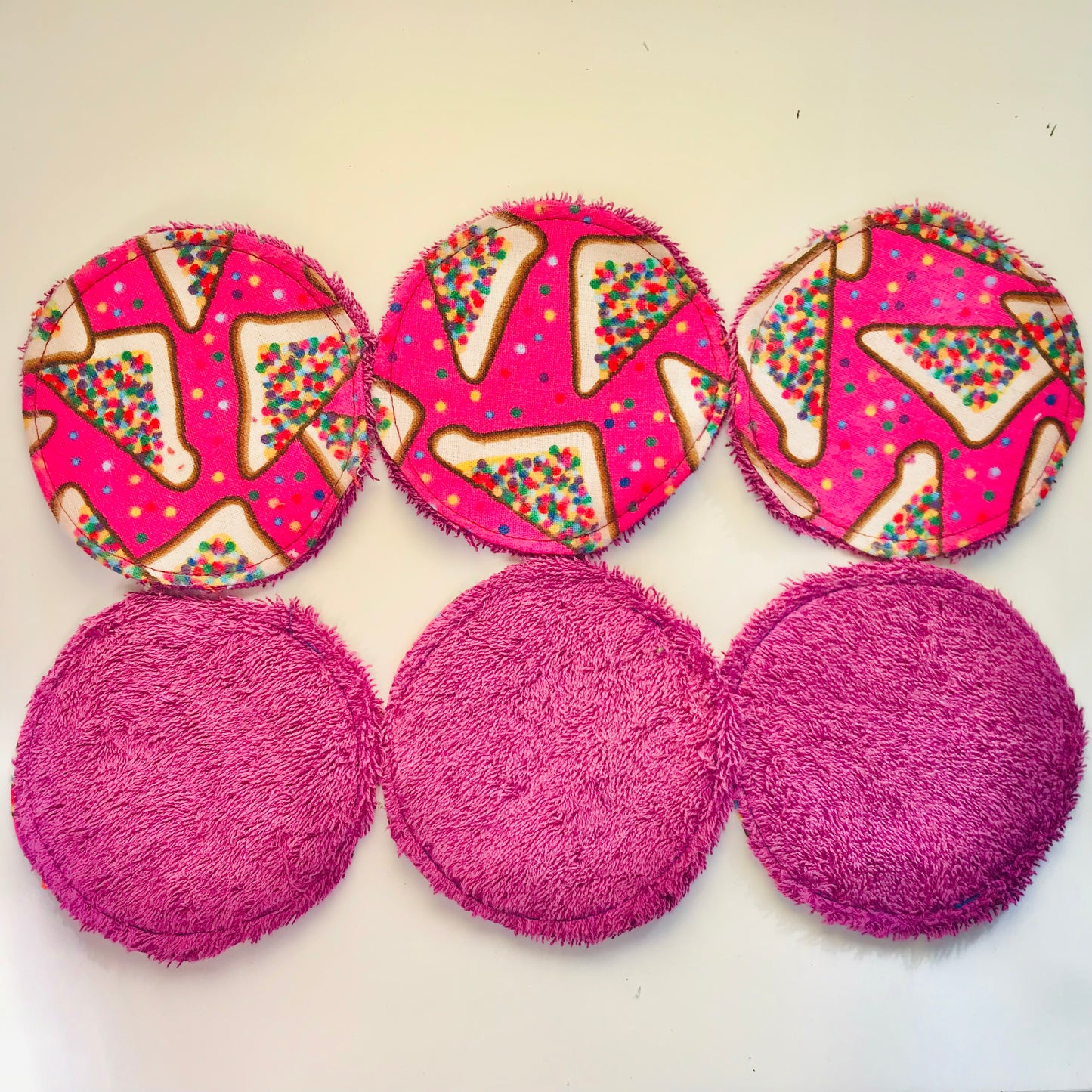 No Waste Reusable Make-up Remover Pads Wipes - flannel / towelling (set of 6)