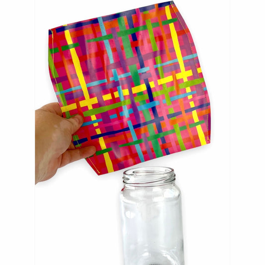 Hand Painted Vegan Leather Flat Vase