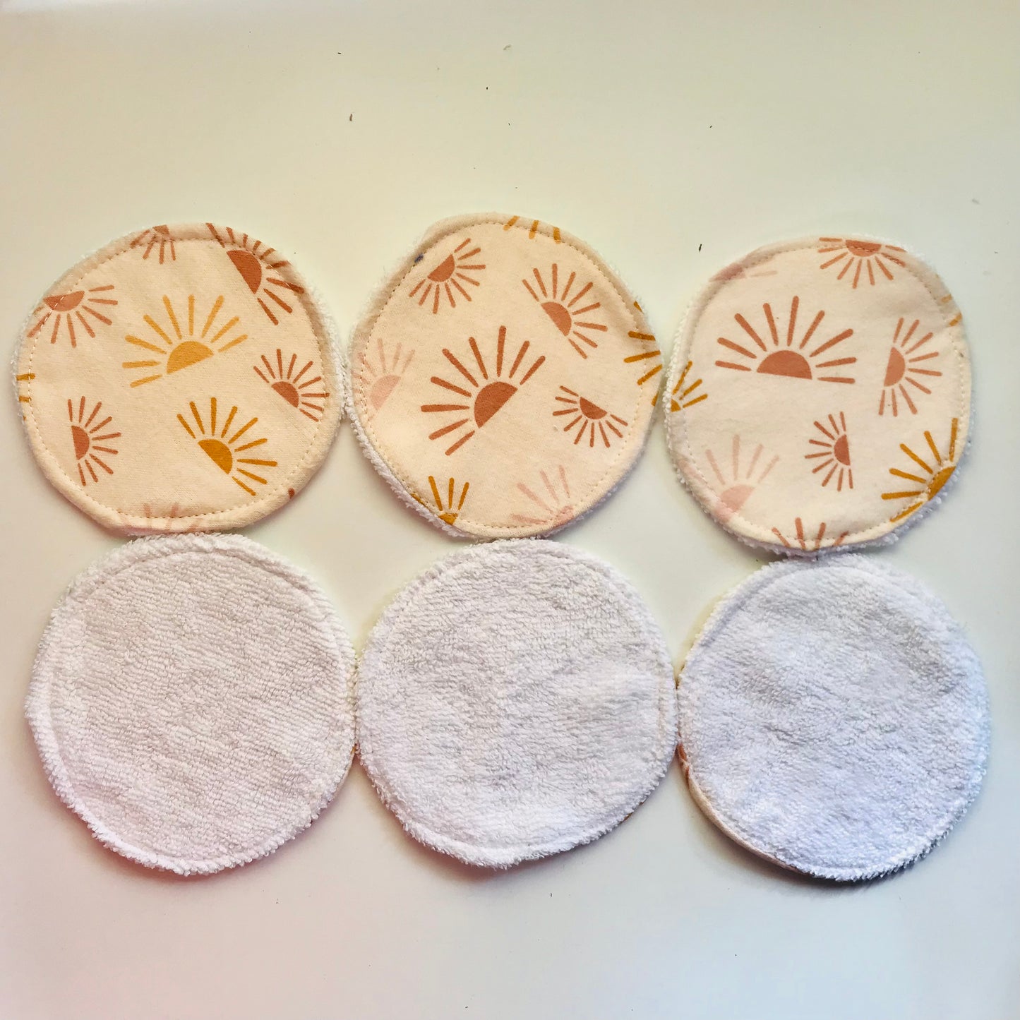 No Waste Reusable Make-up Remover Pads Wipes - flannel / towelling (set of 6)