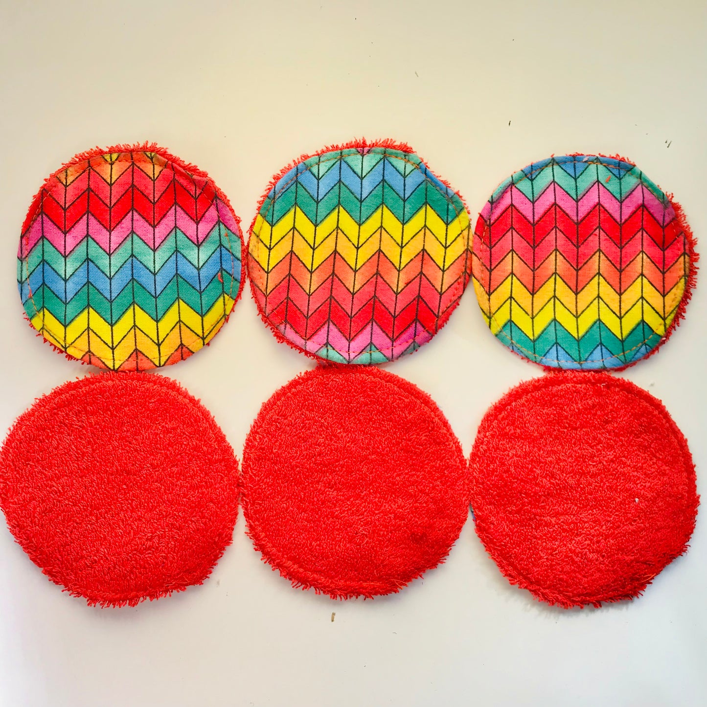 No Waste Reusable Make-up Remover Pads Wipes - flannel / towelling (set of 6)