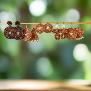 Handcrafted Crochet Earrings - Metallic Copper Range