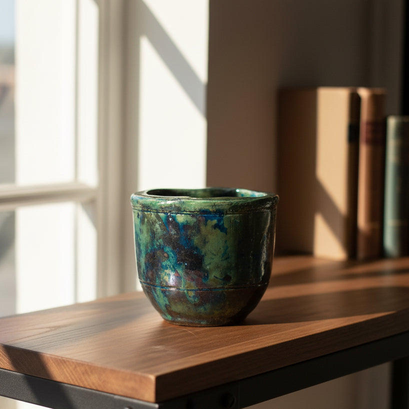 Raku Planter Bowls - Lustre Glaze Inside & Out