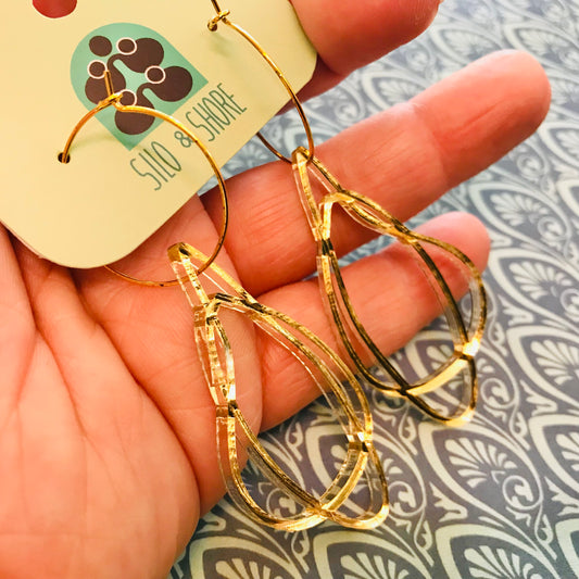 Art Deco Acrylic Earrings - Scribbles (large)