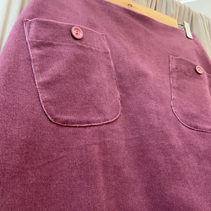 Women's Handmade Corduroy Pocket Skirt - Rose