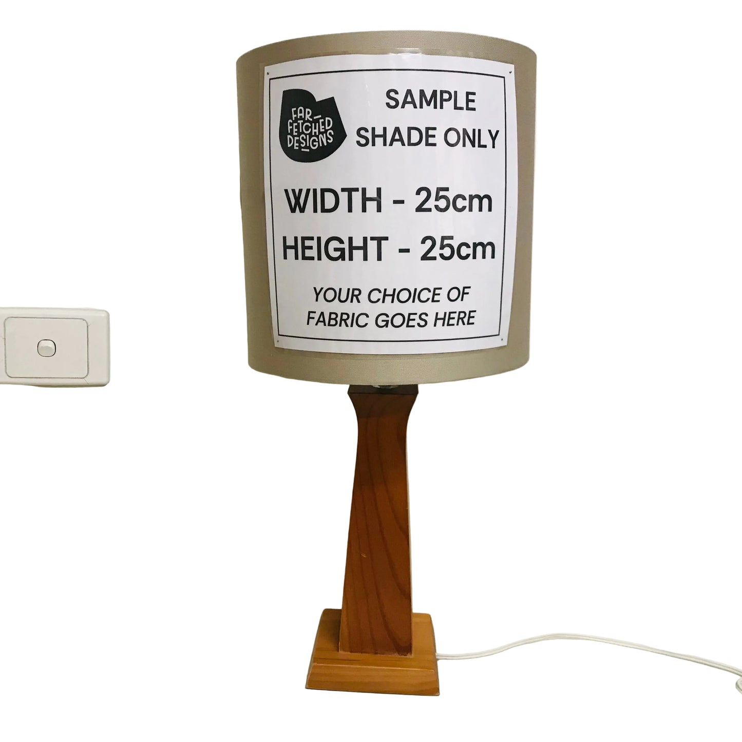 Lamp Base Only - Light Timber Squared Column Table Lamp
