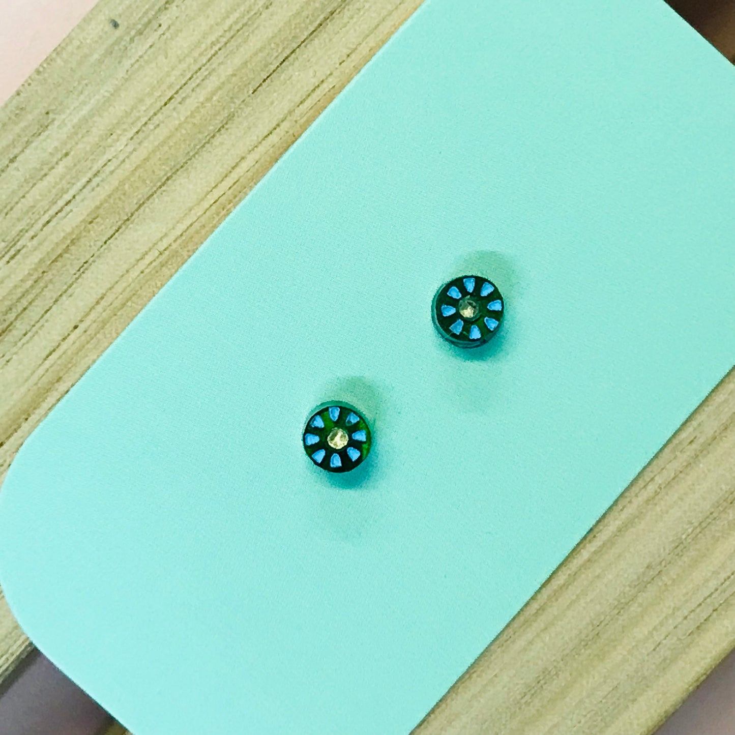 Art Deco Acrylic Earrings - Micro Studs