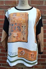 Women's Handmade Upcycled Tunic - Aboriginal Bark painting