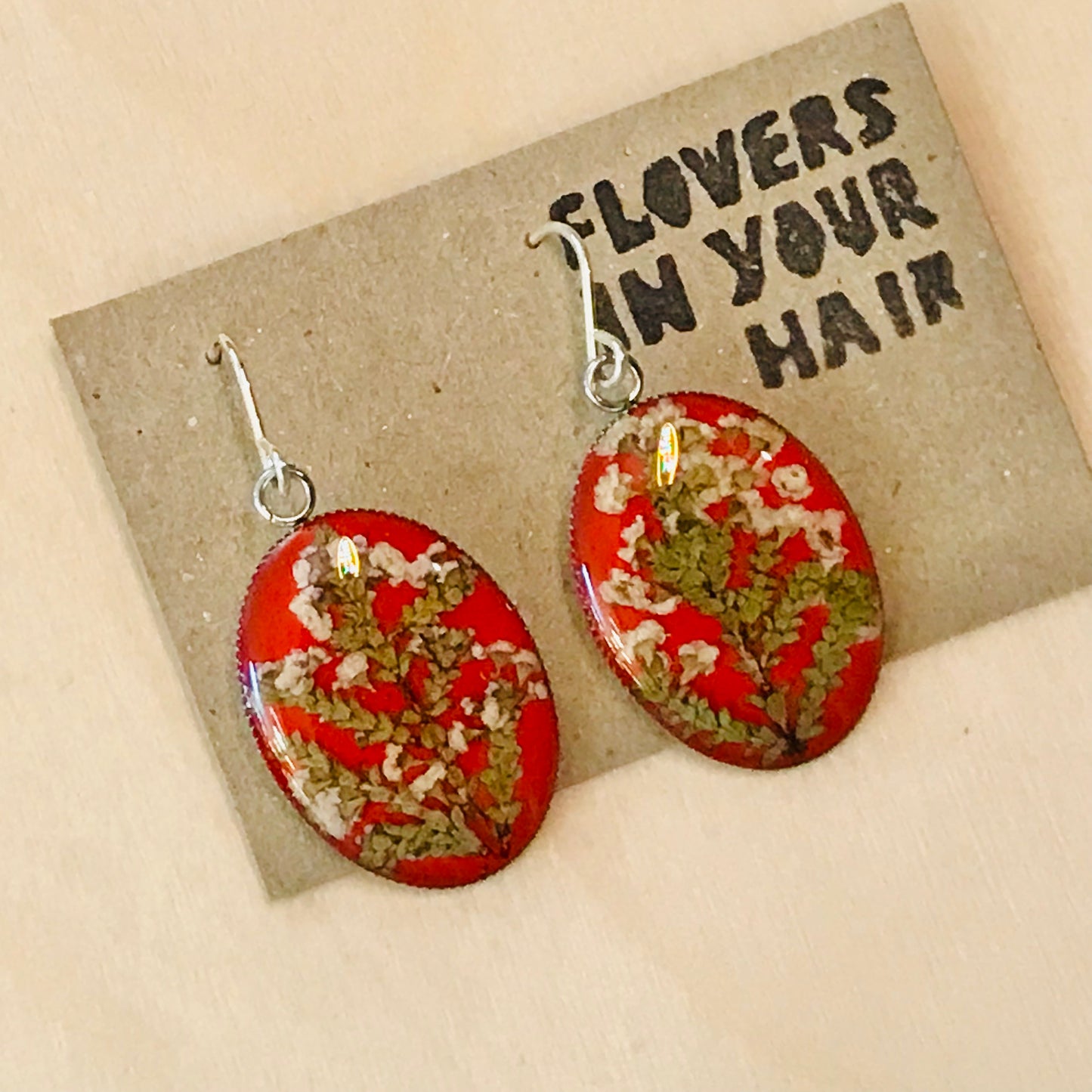 Australian flora Resin & Sterling Silver Earrings - large