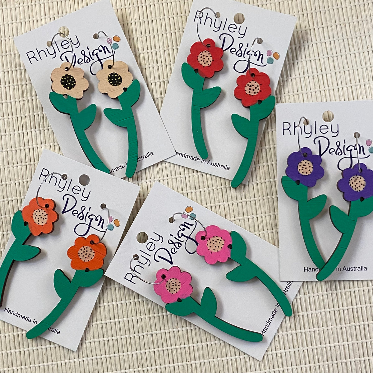 Flower Stem Statement Earrings