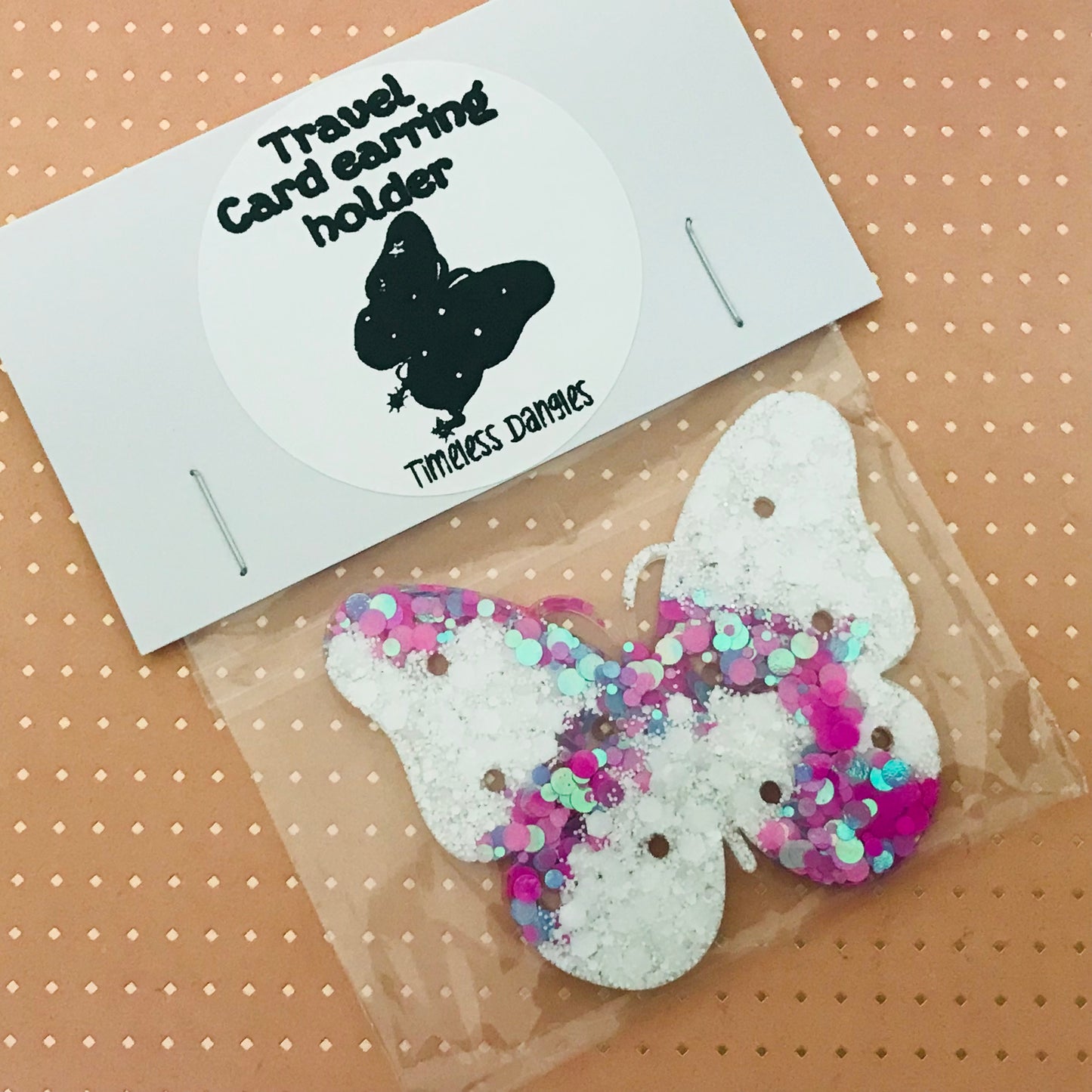 Sparkly Resin Travel Earring Holder Organiser