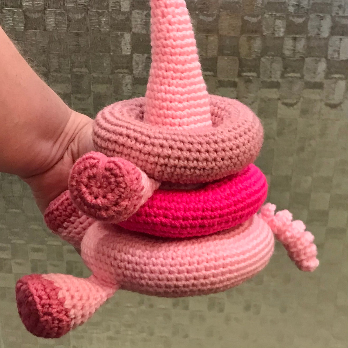 Piggy Ring Stacker Crochet Toy