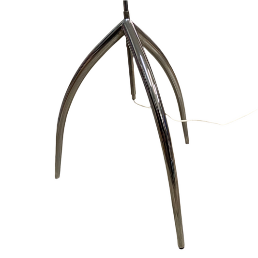 Lamp Base Only - Chrome Retro Tri-Footed Floor Lamp