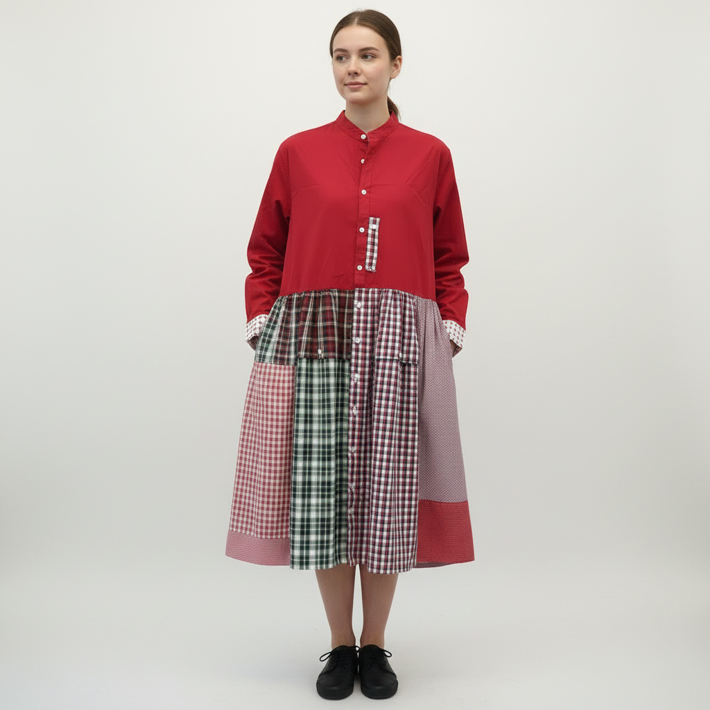 Scarecrow Dress - Red, White & Navy