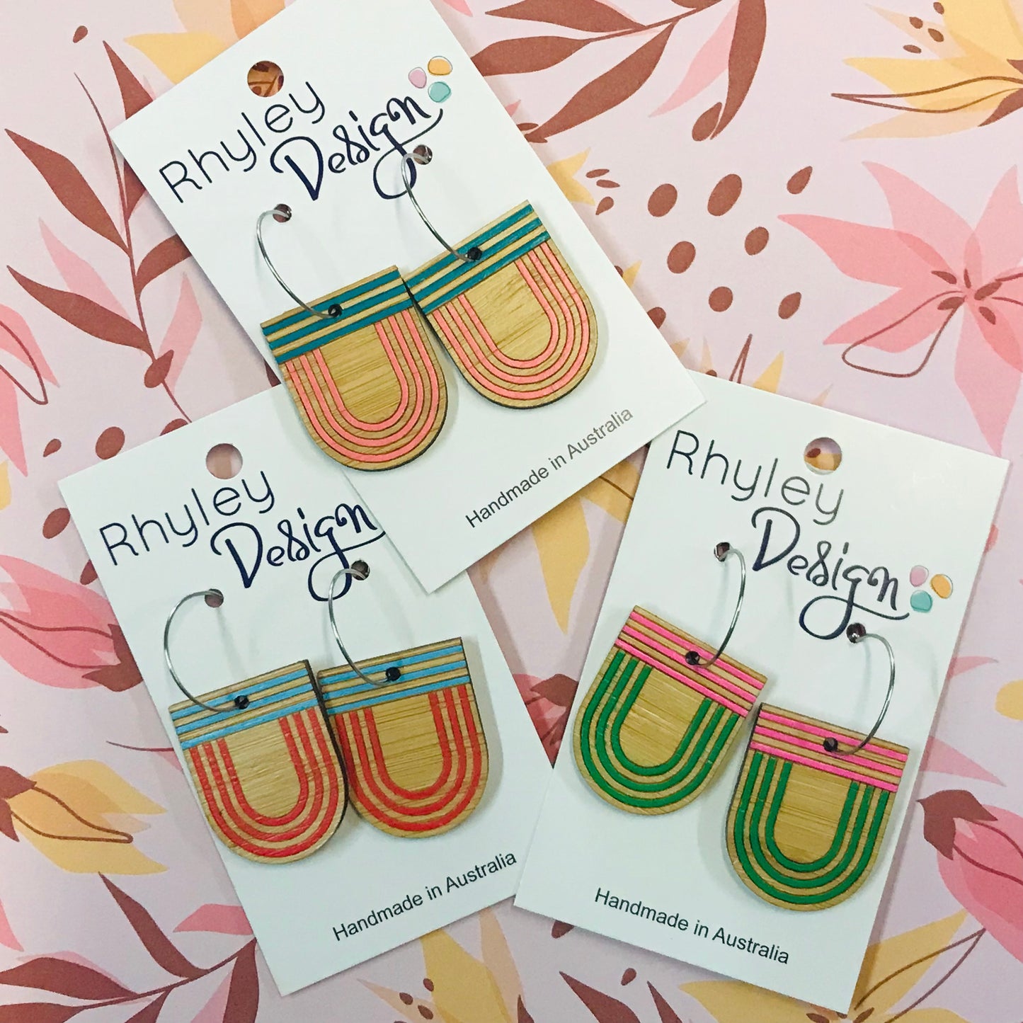 Wooden U Statement Earrings