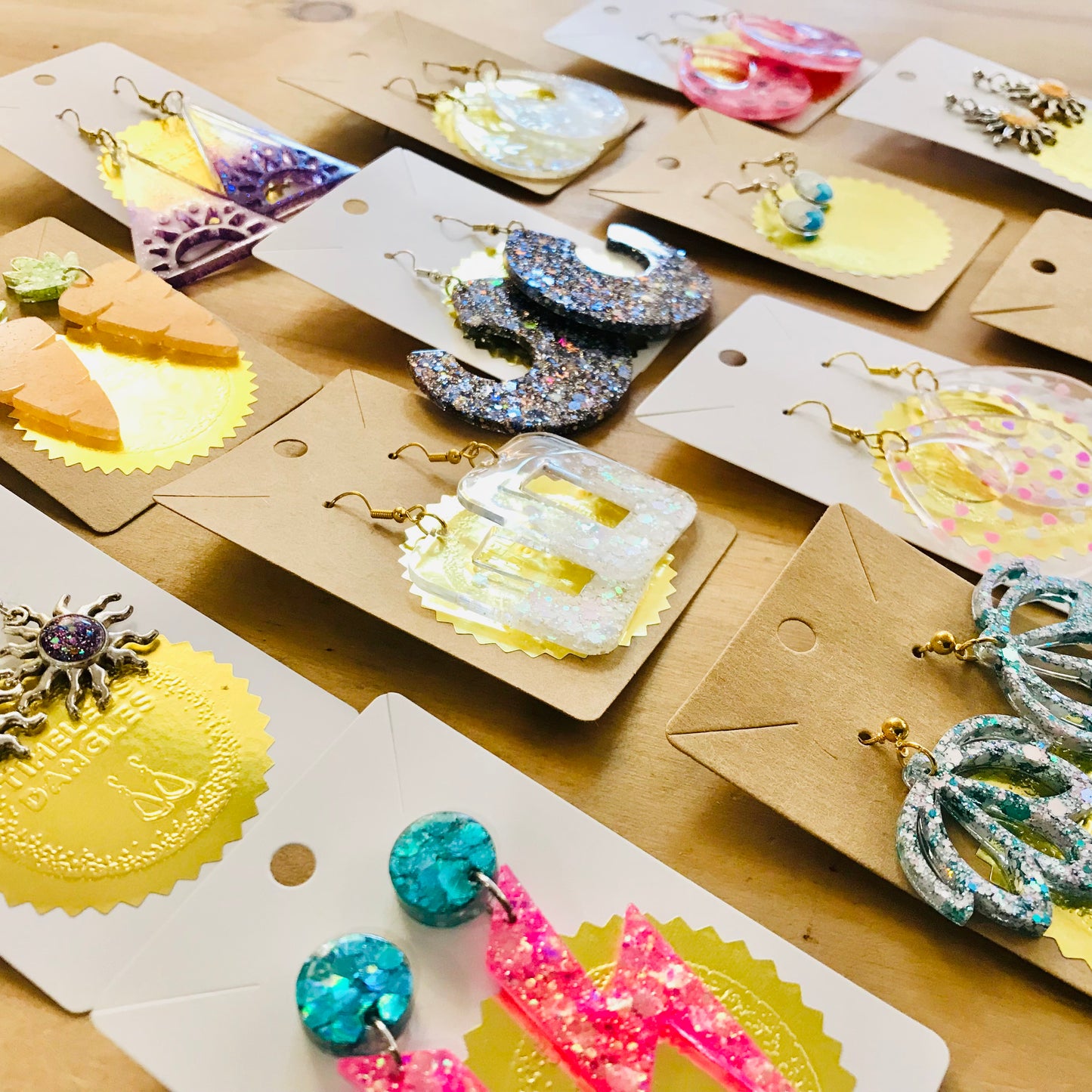 Novelty Resin Sparkle Dangles Earrings