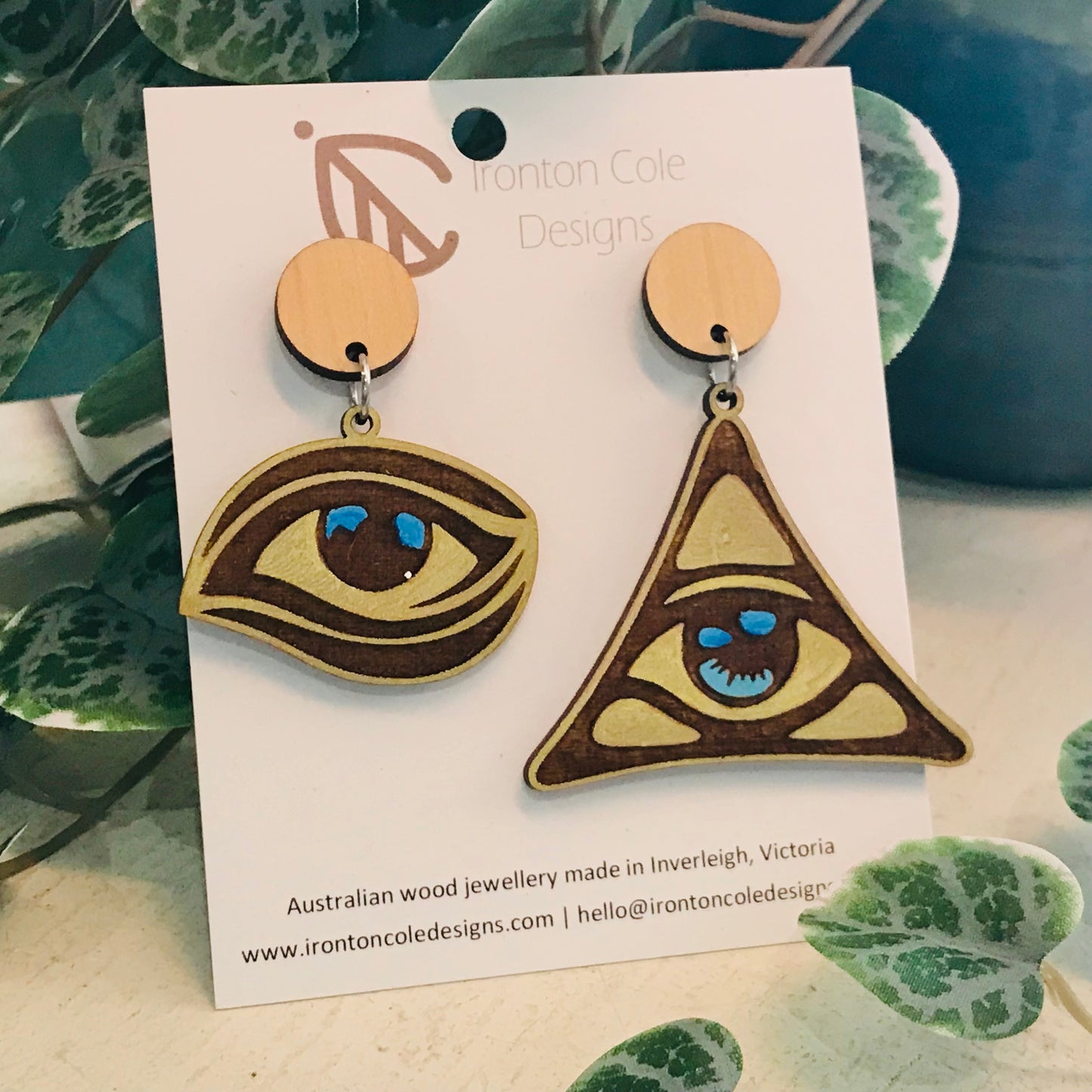 Handpainted Laser Cut earrings - Novelty Studs