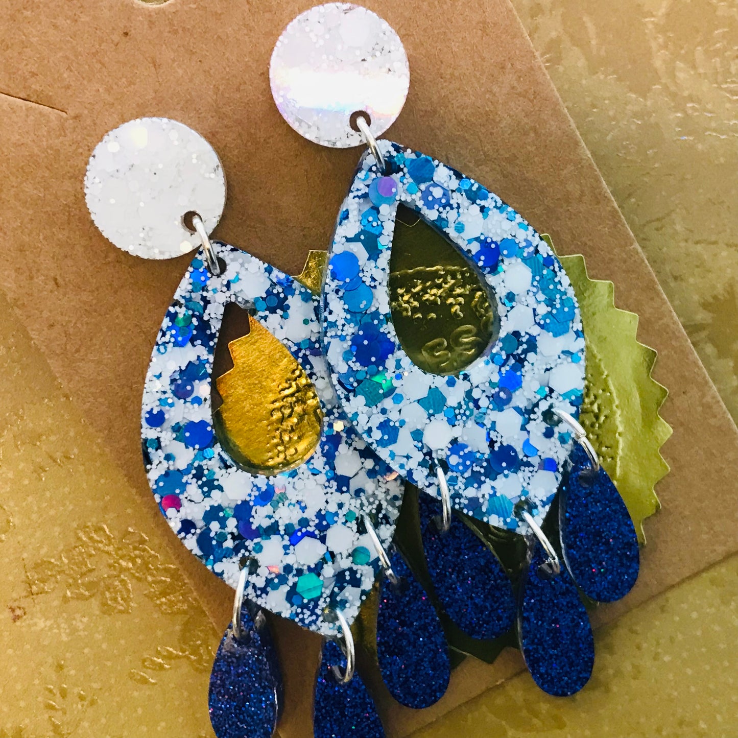 Novelty Resin Sparkle Christmas Dangle Earrings