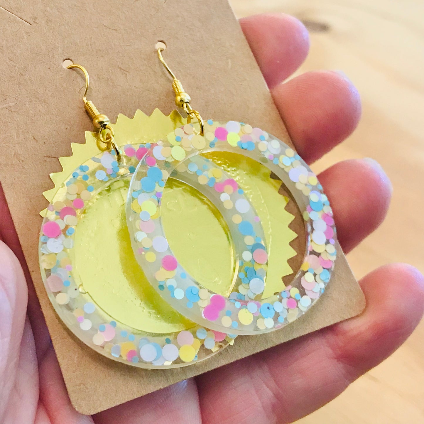 Novelty Resin Sparkle Dangles Earrings