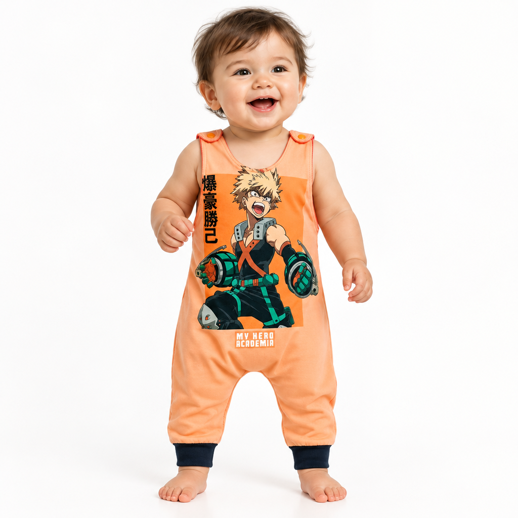 Baby Toddler Long Romper - UPCYCLED TEE My Hero Academia