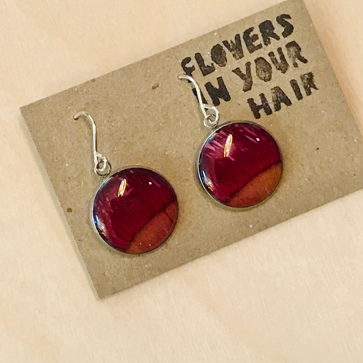 Australian flora Resin & Sterling Silver Earrings - medium