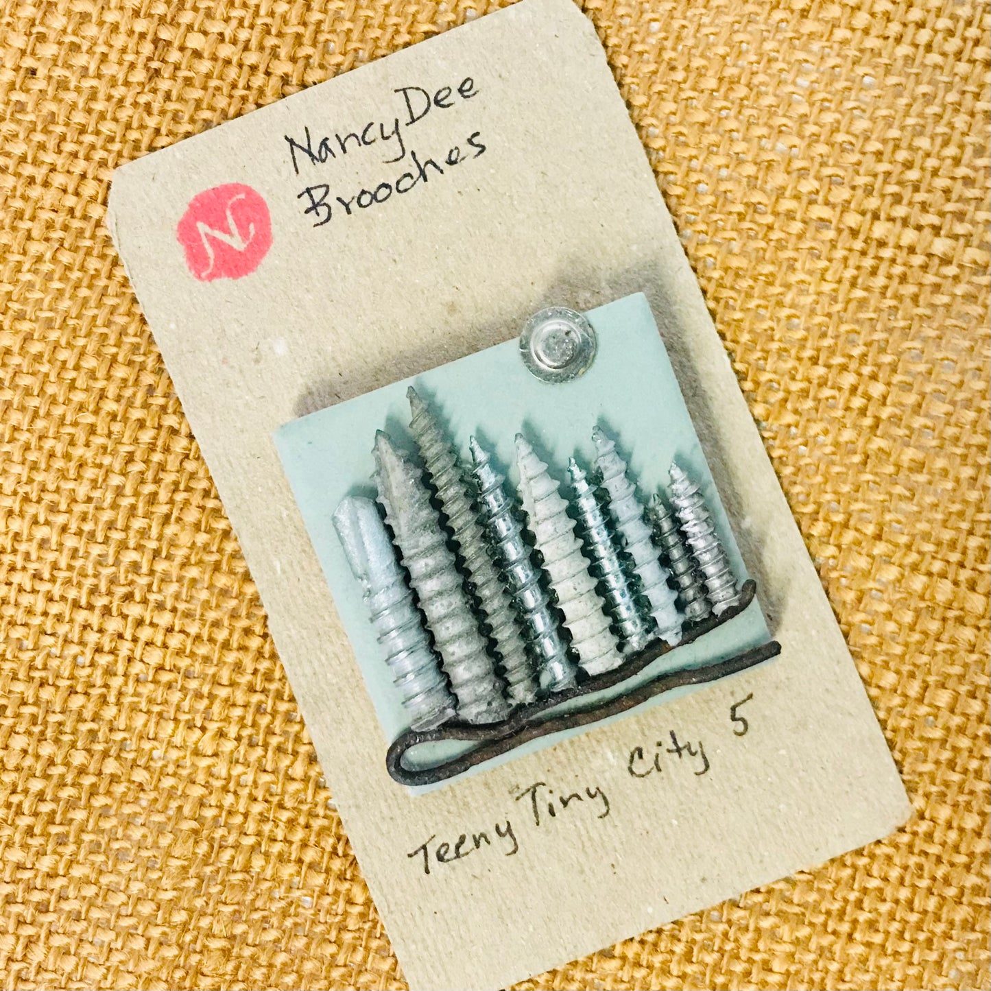 Found Object Brooch - Teeny Tiny City 5