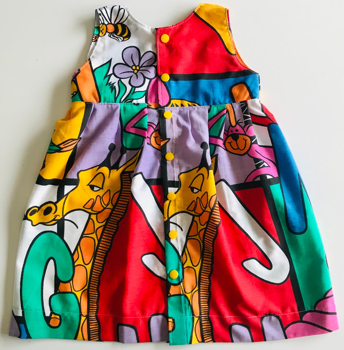 Girls empire handmade dress - Vintage Alphabet