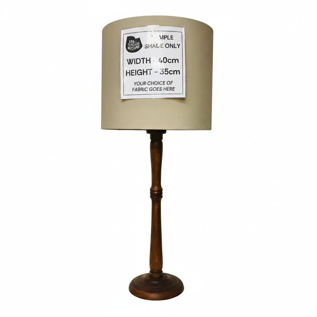 Lamp Base Only - Tall Turned Timber Candlestick Table Lamp