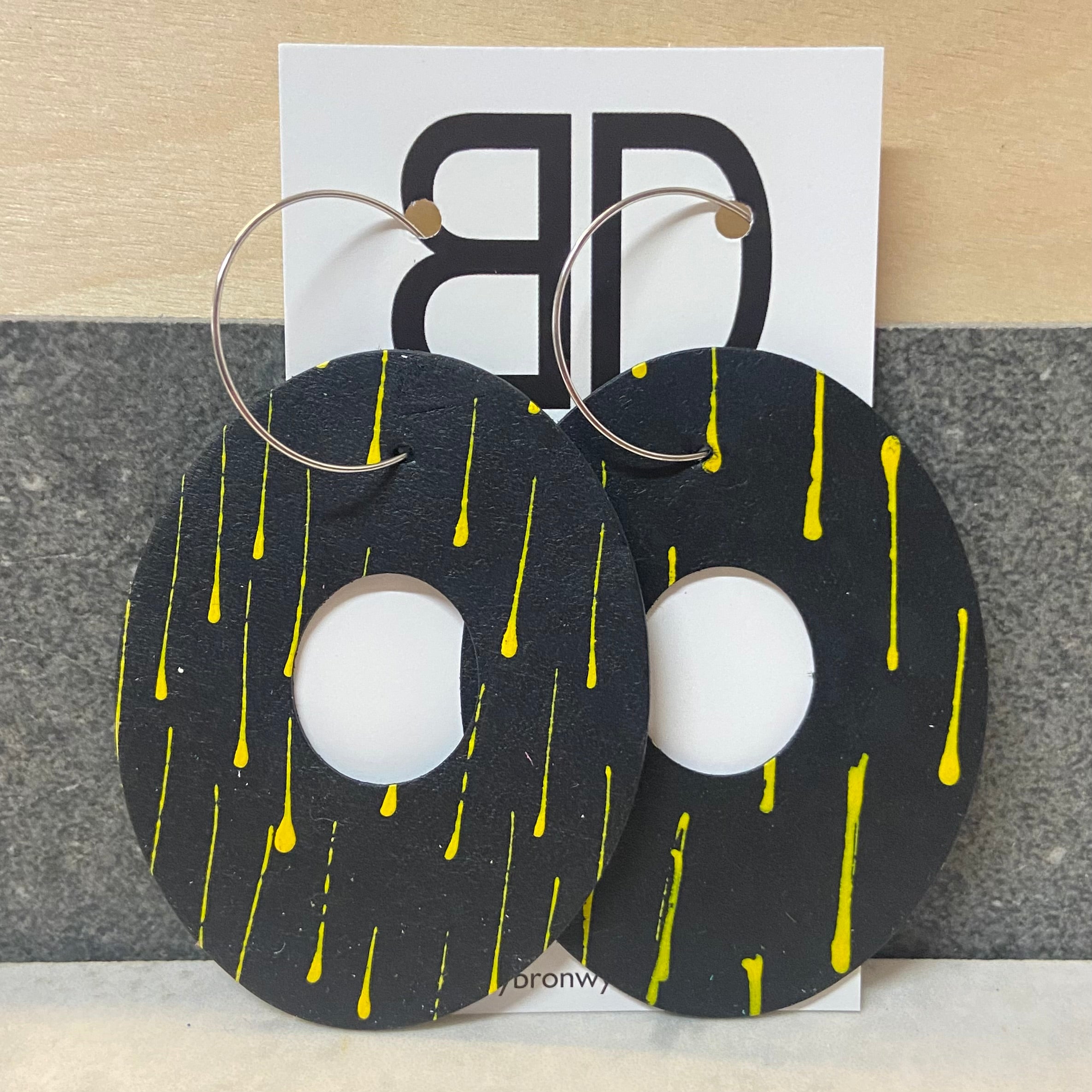 Handmade Painted Leather Earrings - The Big Zero