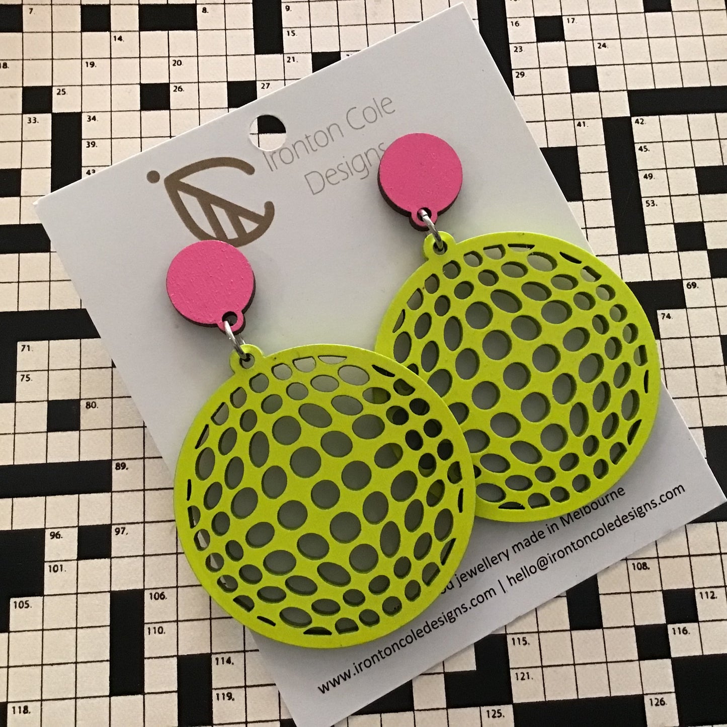Handpainted Laser Cut earrings - Shapes on Studs Range