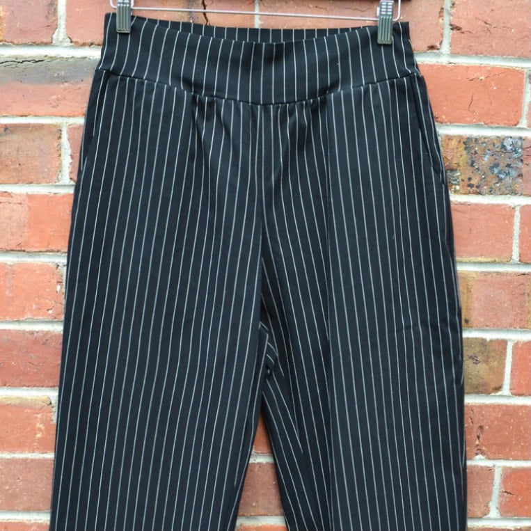 Women's Handmade Band Pants - Pinstripe